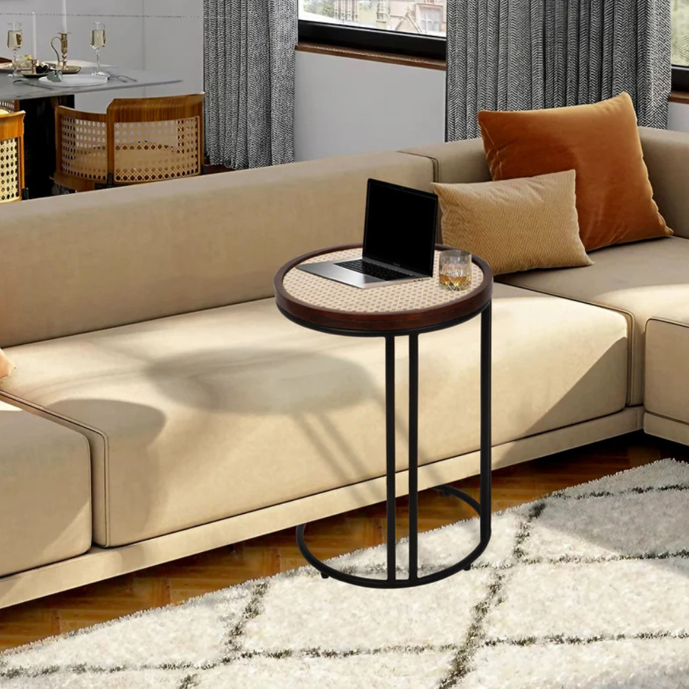 Table d’appoint ronde en métal