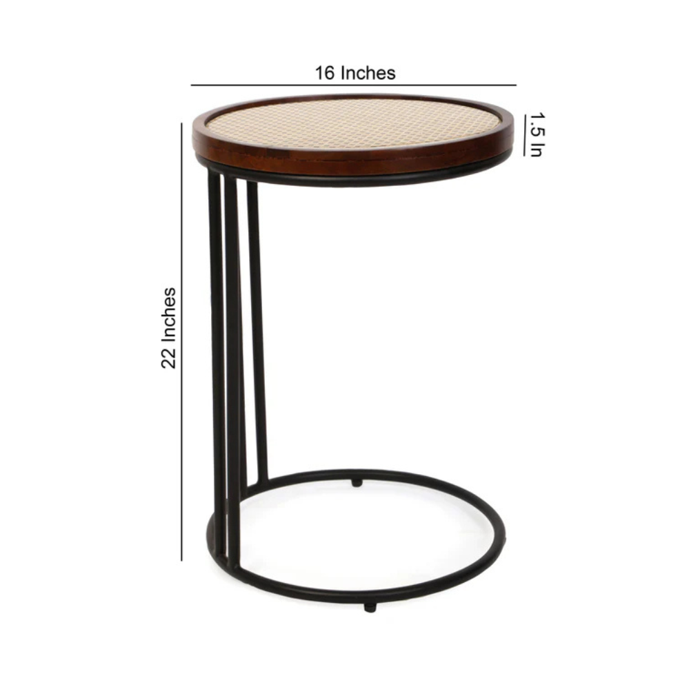 Table d’appoint ronde en métal